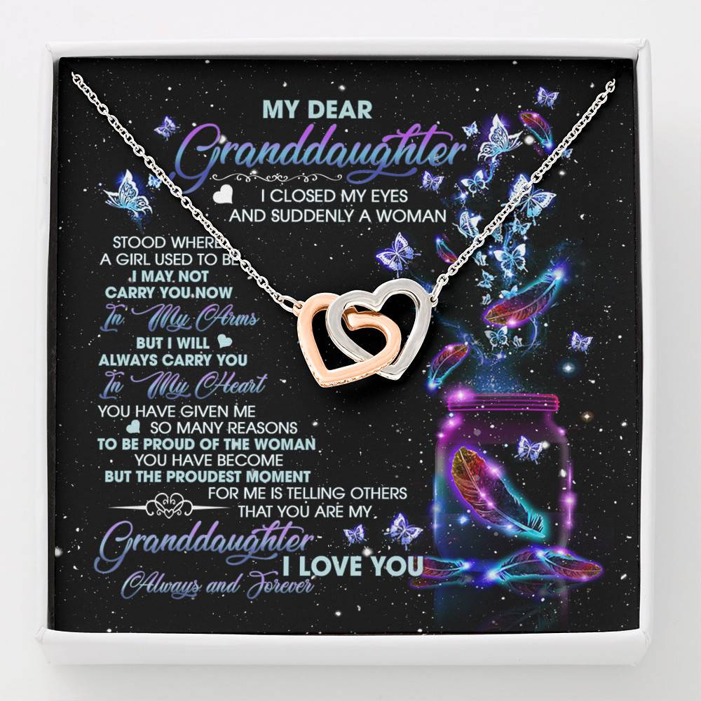 My Dear Granddaughter I Love You Always And Forever Interlocking Hearts Pendant Necklace - Granddaughter Gift - Interlocking Hearts Necklace My Dear Granddaughter I Love You Always And Forever Interlocking Hearts Pendant Necklace - Granddaughter Gift - Interlocking Hearts Necklace