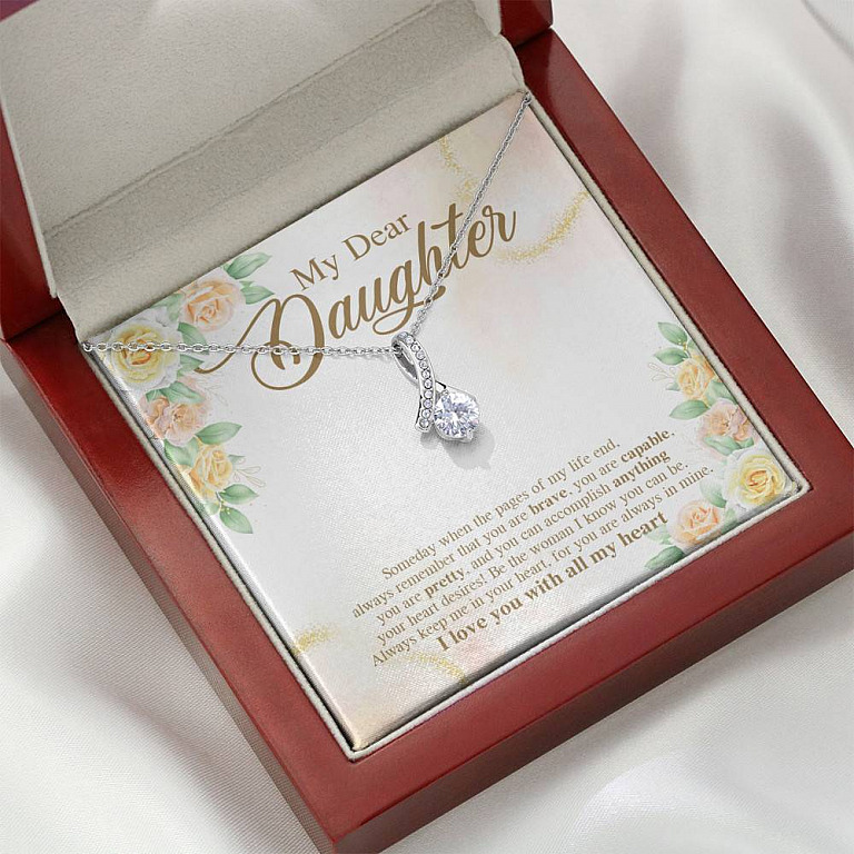 My Dear Daughter You Are Brave I Love You with All My Heart Alluring Beauty Necklace