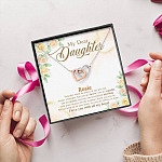 Personalized Name My Dear Daughter You Are Brave I Love You with All My Heart Interlocking Hearts Necklace Personalized Name My Dear Daughter You Are Brave I Love You with All My Heart Interlocking Hearts Necklace