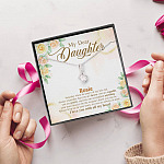 Personalized Name My Dear Daughter You Are Brave I Love You with All My Heart Alluring Beauty Necklace