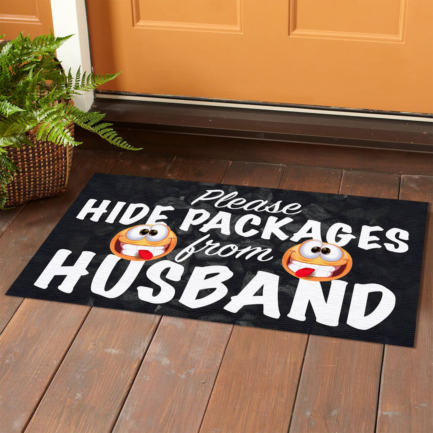 4O. Hide Packages Husband Doormat mockup 1