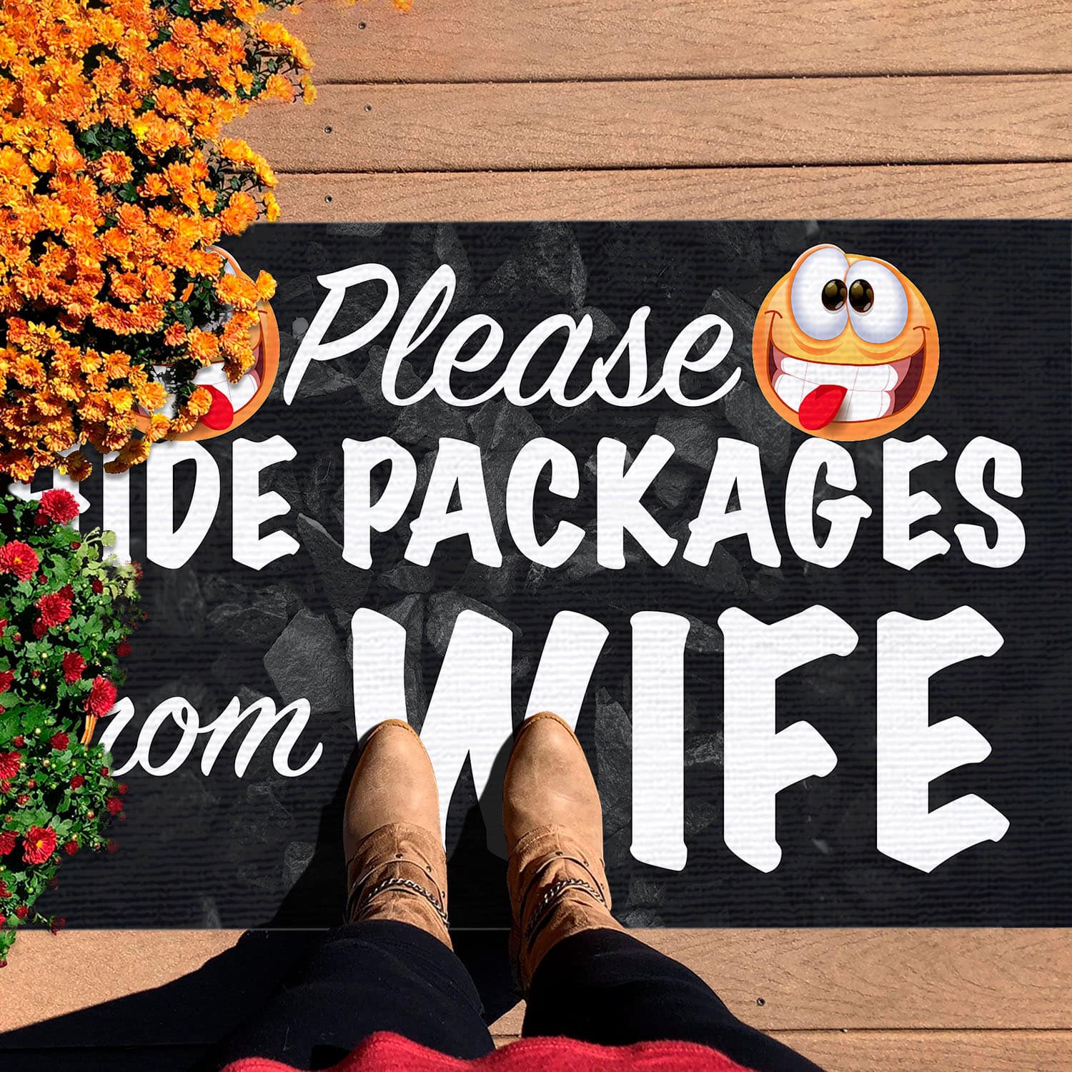 4O. Hide Packages Wife Doormat mockup 7