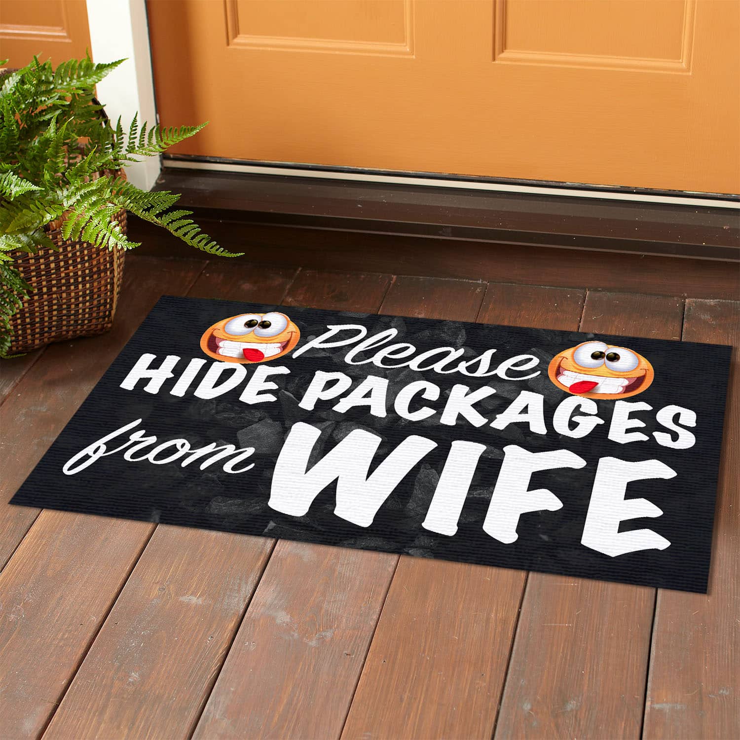 4O. Hide Packages Wife Doormat mockup 1