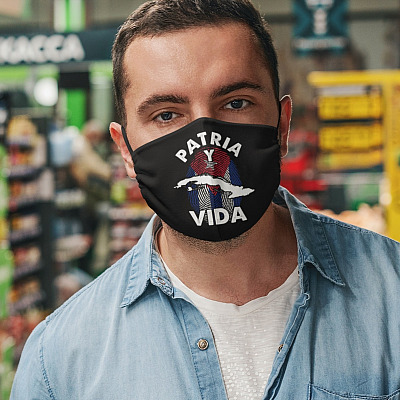 Alternative view of Patria Y Vida Viva Cuba Libre SOSCuba Washable Reusable Custom Printed Cloth Face Mask Cover
