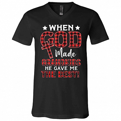 god t, Black, V-Neck T-Shirt