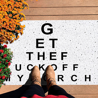 Alternative view of Get the Fuck Off My Porch Funny Welcome Rug Office Decorative Entrance Indoor Outdoor Decorative Doormat