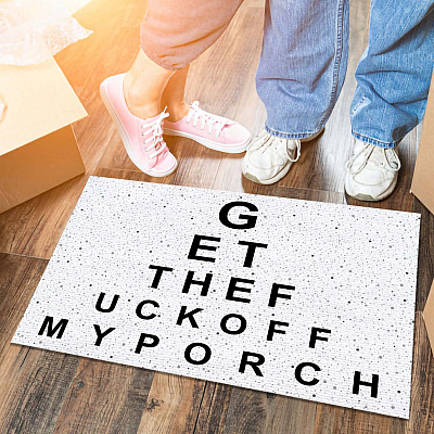Get the Fuck Off My Porch Funny Welcome Rug Office Decorative Entrance Indoor Outdoor Decorative Doormat
