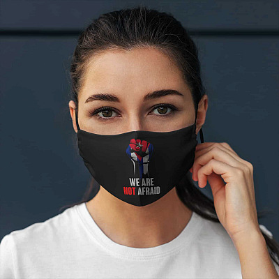 We're Not Afraid Patria Y Vida Viva Cuba Libre SOScuba Washable Reusable Custom Printed Cloth Face Mask Cover