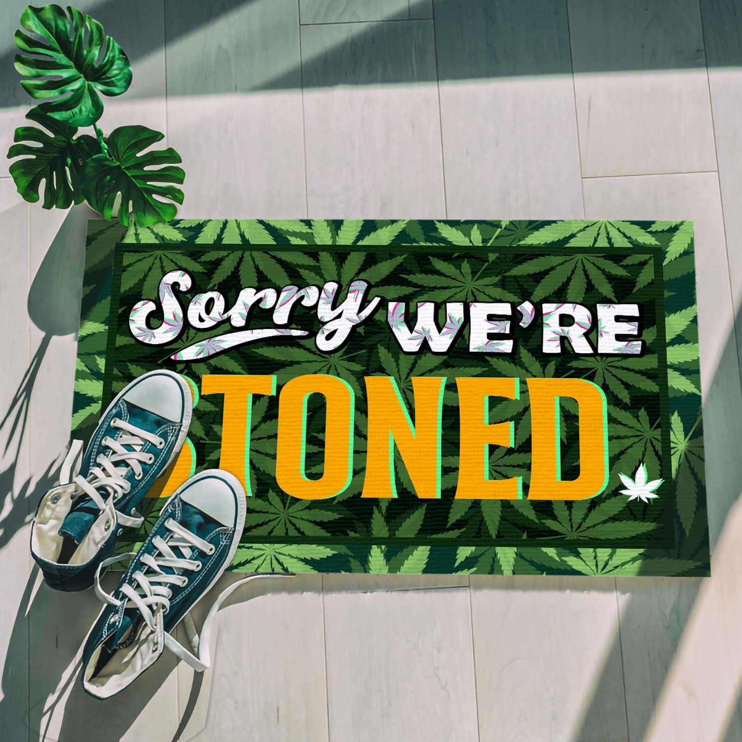 67 HG. We're Stoned(4) Doormat mockup 5