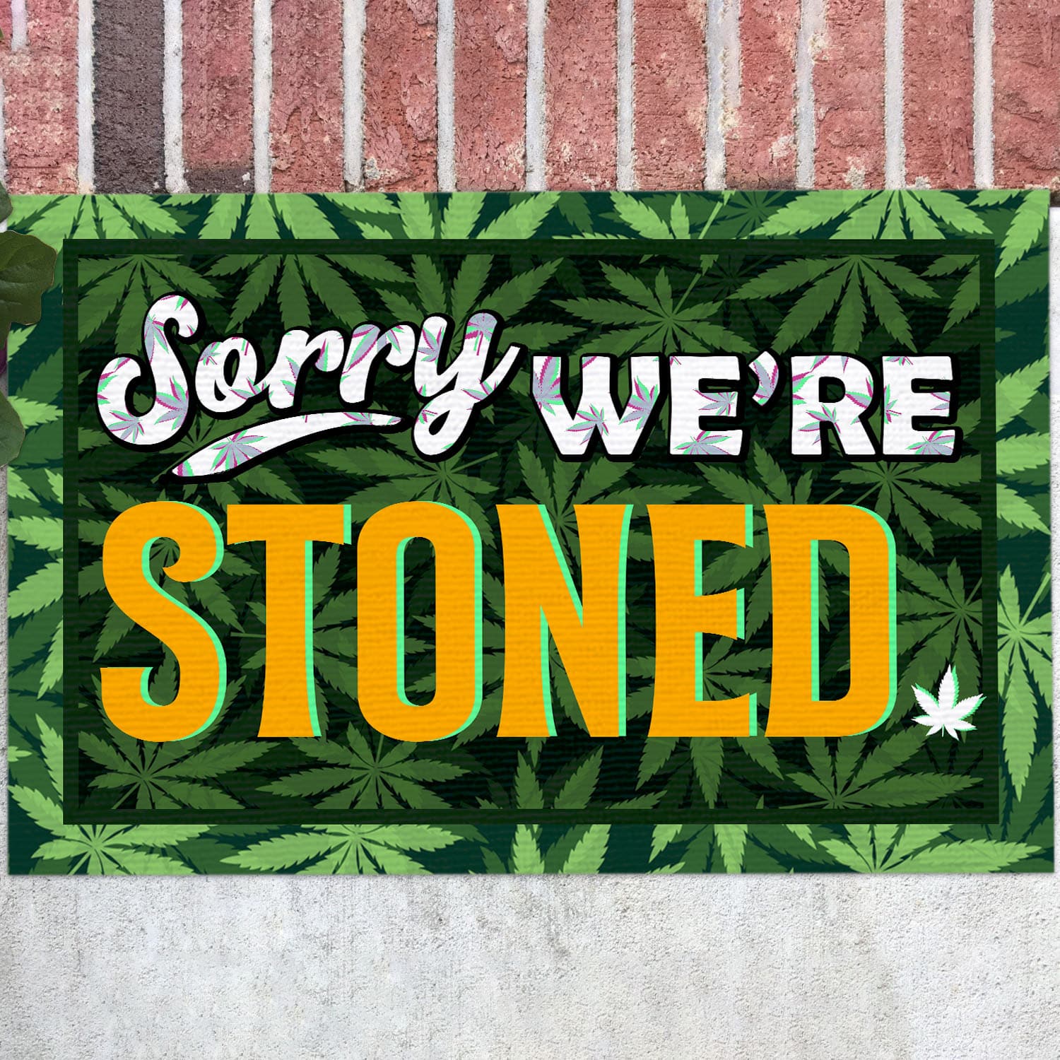 67 HG. We're Stoned(4) Doormat Mockup 12