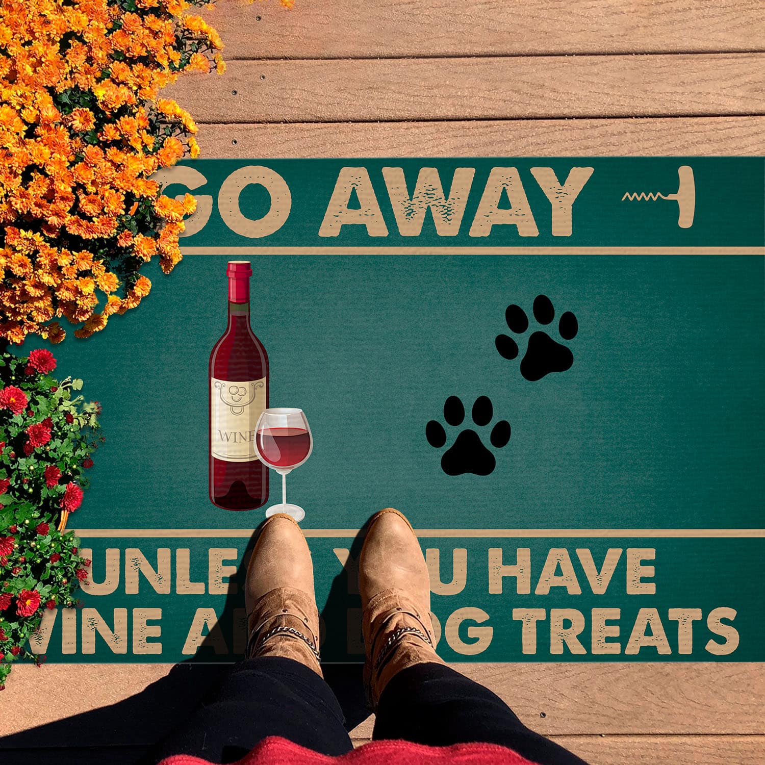 2O. Go Away (wine) Doormat mockup 7
