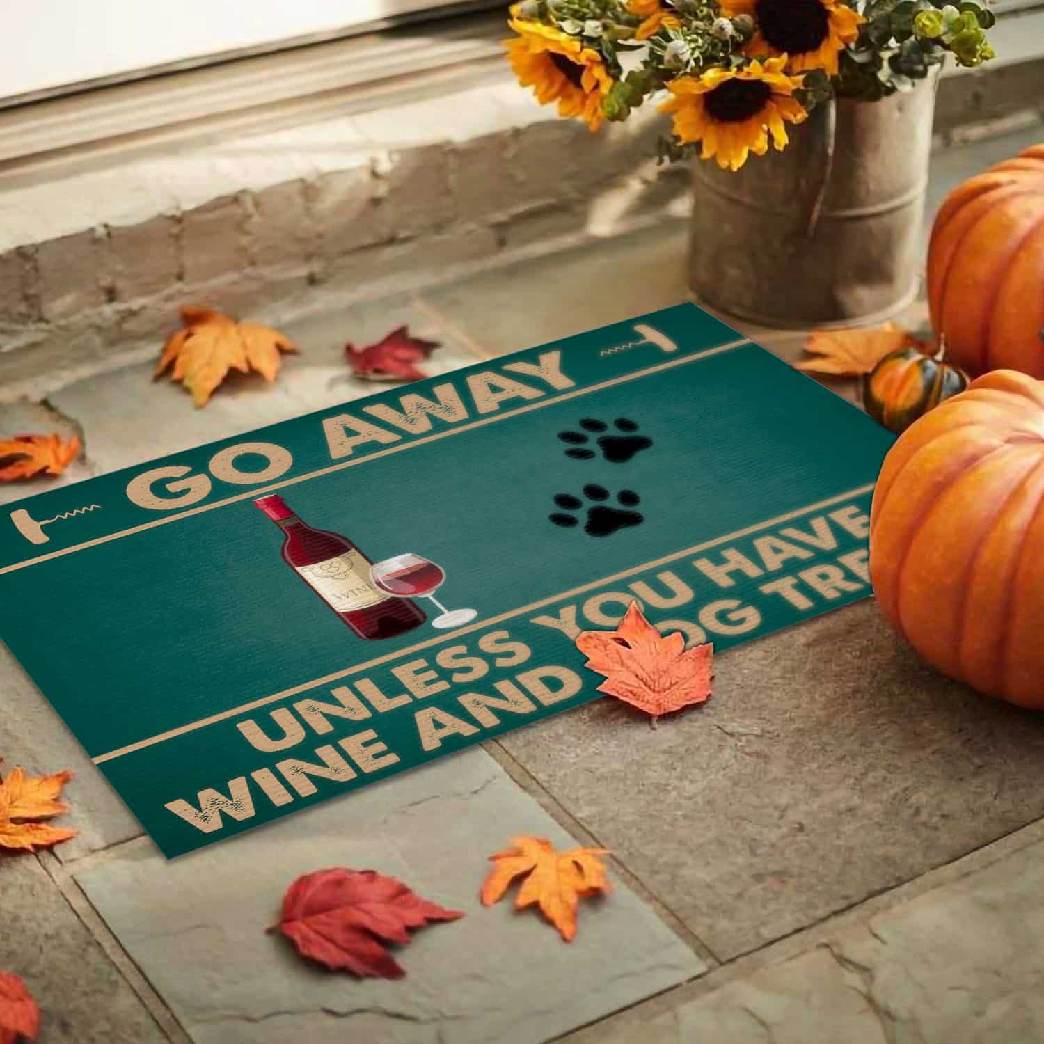 2O. Go Away (wine) Doormat mockup 9