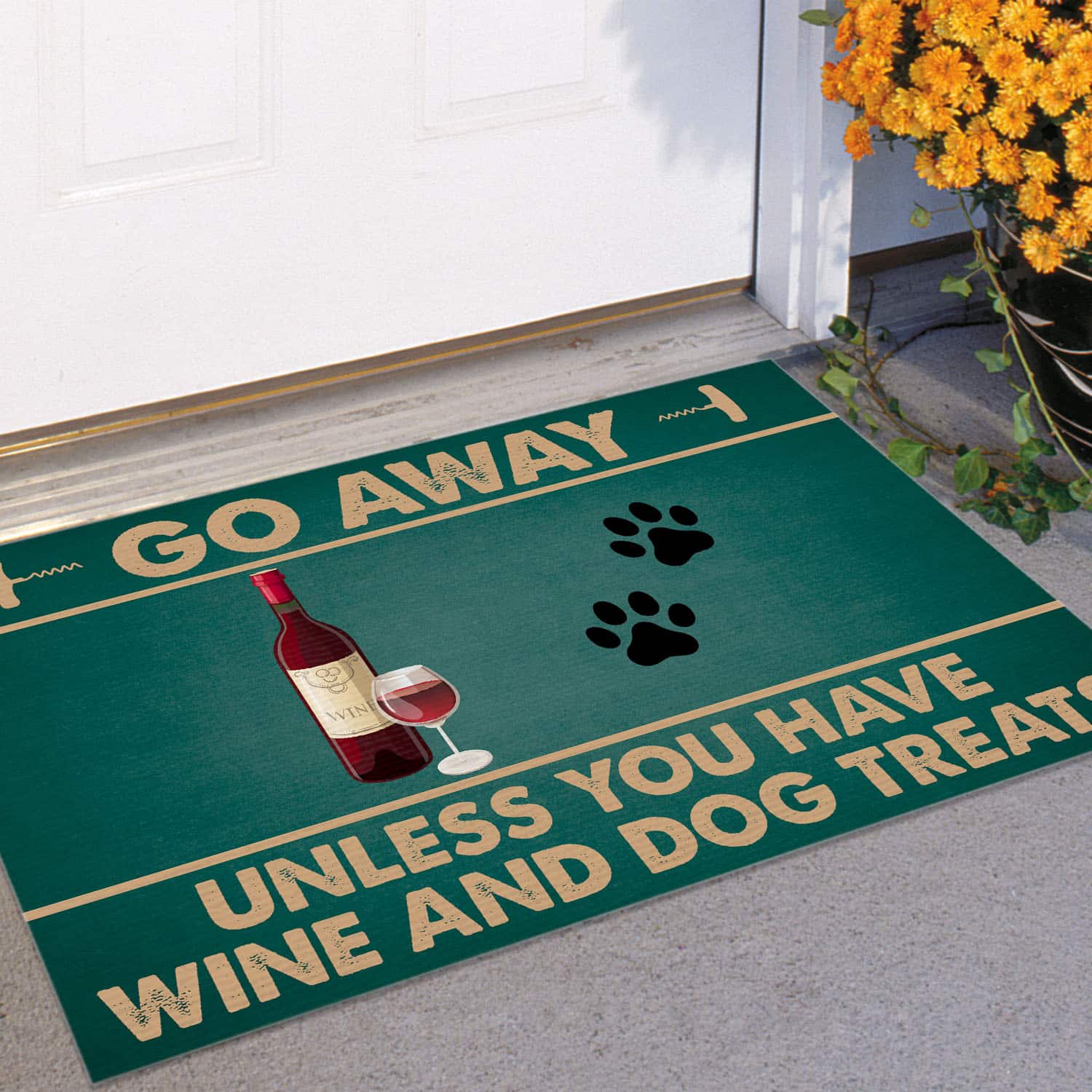 2O. Go Away (wine) Doormat Mockup 11