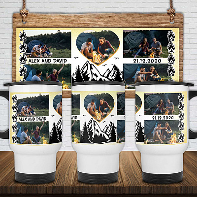 14 oz. White Travel Mug