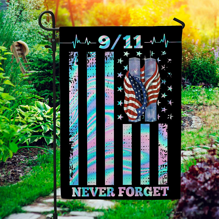 „Never Forget“ 911 Flagge – Patriotisches Banner 91x152 Cm Für Garten & Haus