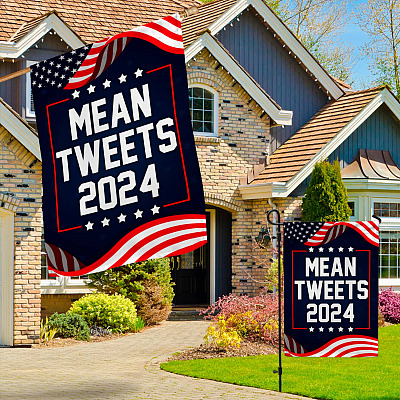 Alternative view of Mean Tweets 2024 Flag Funny Election Mean Tweets Outdoor Indoor Decorative Garden Flag - House Flag - Wall Flag