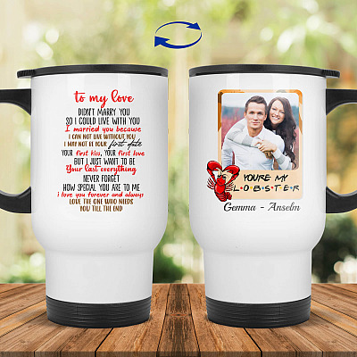 14 oz. White Travel Mug