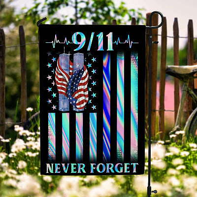 9/11 20th Anniversary Never Forget Outdoor Decorative Garden Flag - House Flag - National 9/11 Flag
