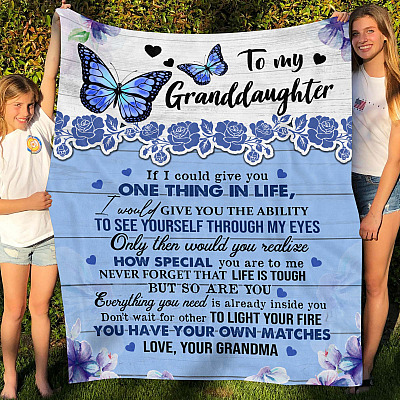 To My Granddaughter If I Could Give You One Thing In life Fleece Blanket - Grandma Mink Blanket