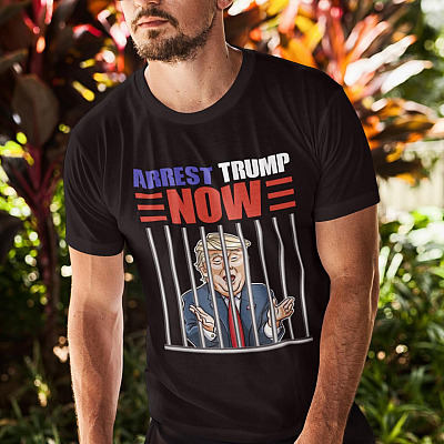 Alternative view of Arrest Trump Now Funny Democrat T-shirt - Trump Is Not My President V-Neck Tee
