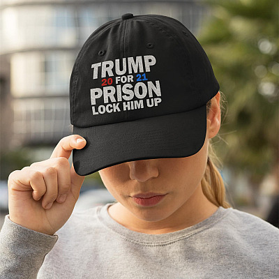 Trump for Prison 2021 Lock Him Up Anti Trump Twill Cap - High-Profile Snapback Hat