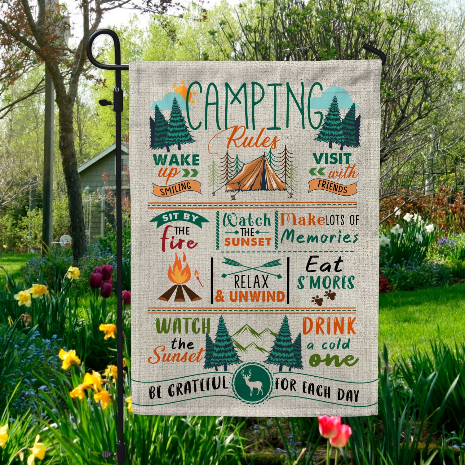 3MH. Flag Camping 30X40 Garden Flag Mockup 5