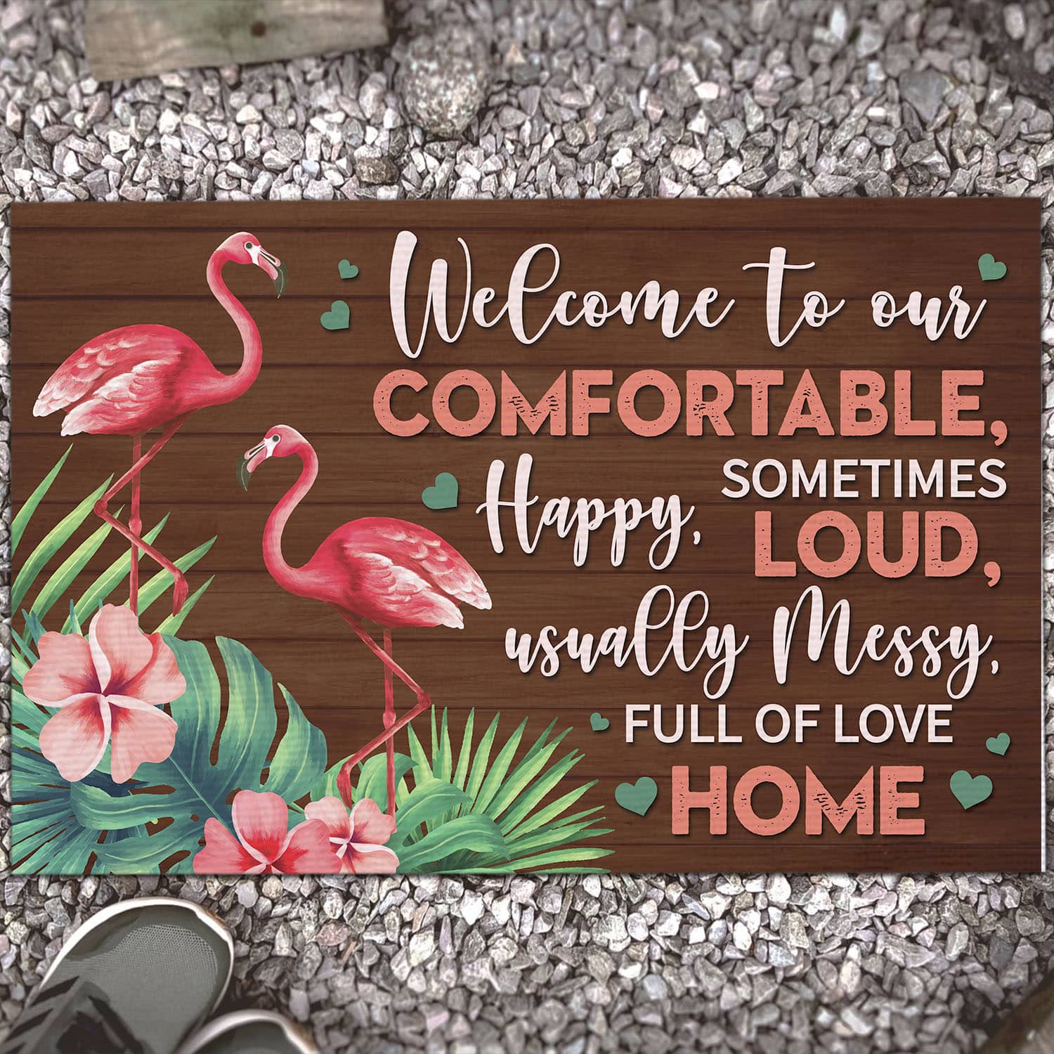 7VT. Flamingo Welcome To Our Comfortable Doormat mockup 13