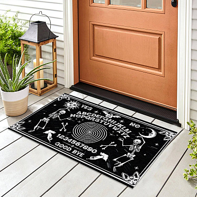Alternative view of Classic Skeleton Magic Ouija Board Black Indoor Outdoor Decorative Doormat