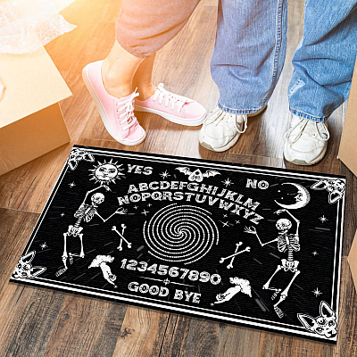 Classic Skeleton Magic Ouija Board Black Indoor Outdoor Decorative Doormat