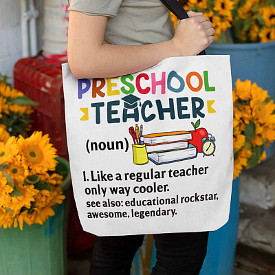 Preschool Teacher Tote Bag Like a Regular Teacher only Way Cooler Tote Bag - Shoulder Bag