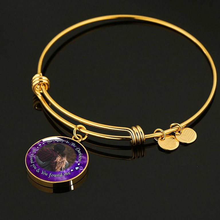 Personalized Photo So Many In The Darkness Yet I Found You And You Found Me Circle Pendant Necklace