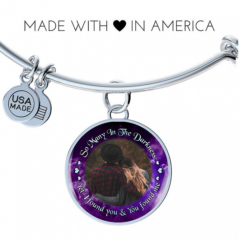 Personalized Photo So Many In The Darkness Yet I Found You And You Found Me Circle Pendant Necklace