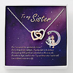 To My Sister How Can I Express How Important She Is To Me BFF Bestie Interlocking Hearts Pendant Necklace - Interlocking Hearts Necklace