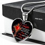 To My Daughter Whenever You Feel Overwhelmed Always Remember to Pray On It Heart Pendant Necklace