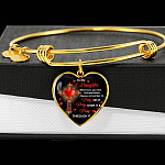To My Daughter Whenever You Feel Overwhelmed Always Remember to Pray On It Heart Pendant Necklace