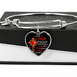 To My Daughter Whenever You Feel Overwhelmed Always Remember to Pray On It Heart Pendant Necklace