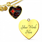 To My Daughter Whenever You Feel Overwhelmed Always Remember to Pray On It Heart Pendant Necklace