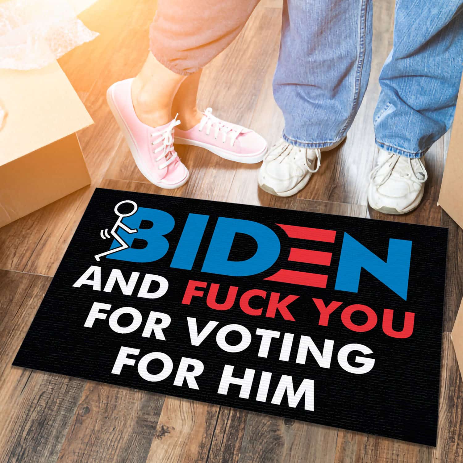 55 HG uu tien. Fuck Biden Doormat Doormat mockup 6