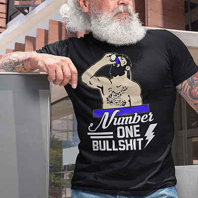 Alternative view of Number One Bullshit Funny T-Shirt