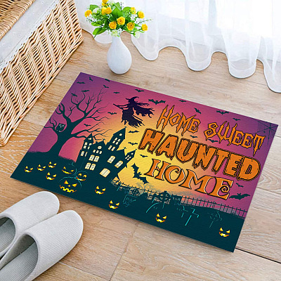 Alternative view of Home Sweet Haunted Home House Doormat - Outdoor Indoor Doormat - Halloween Welcome Mat