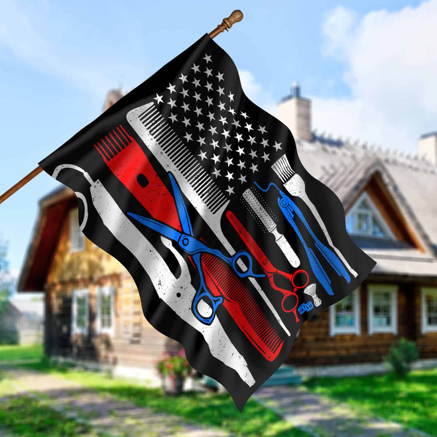 30x40 House Flag Mockup 5
