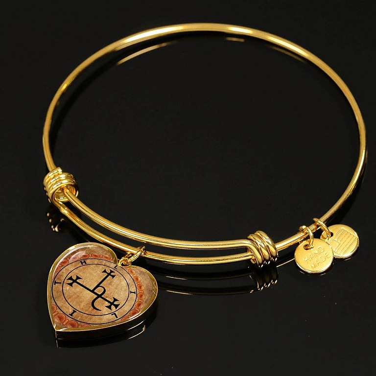 Sigil of Lilith Vintage Necklace Lilith Sigil Seal Heart Pendant Necklace - Bangle