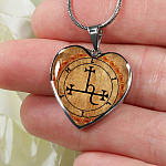 Sigil of Lilith Vintage Necklace Lilith Sigil Seal Heart Pendant Necklace - Bangle