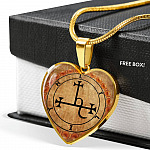 Sigil of Lilith Vintage Necklace Lilith Sigil Seal Heart Pendant Necklace - Bangle