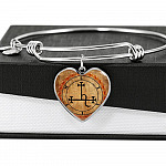 Sigil of Lilith Vintage Necklace Lilith Sigil Seal Heart Pendant Necklace - Bangle