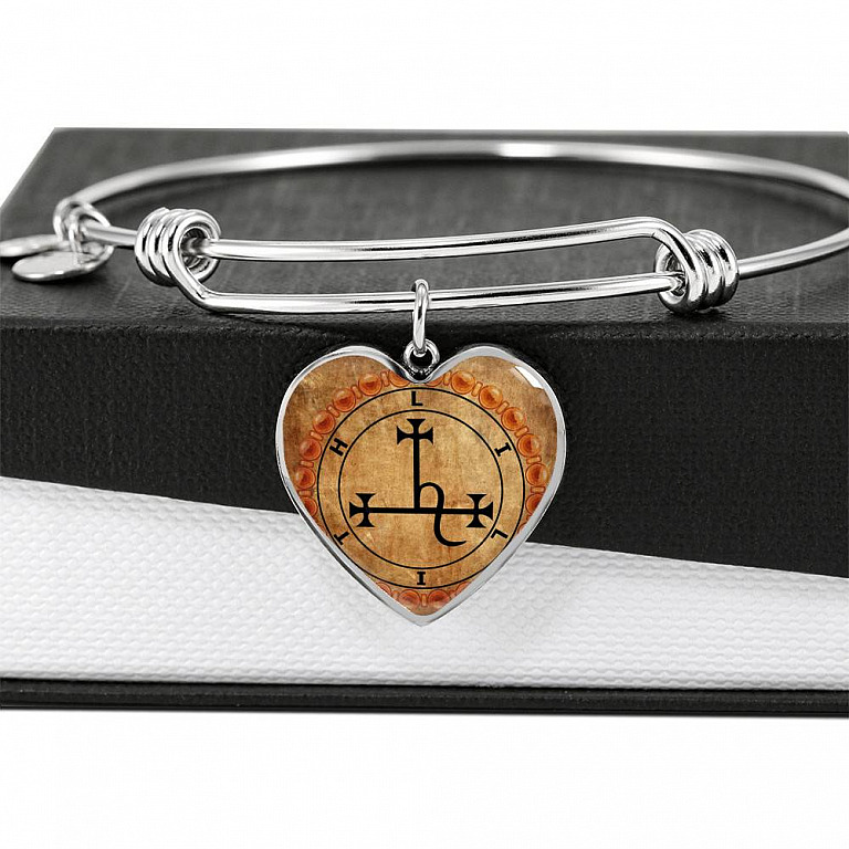 Sigil of Lilith Vintage Necklace Lilith Sigil Seal Heart Pendant Necklace - Bangle