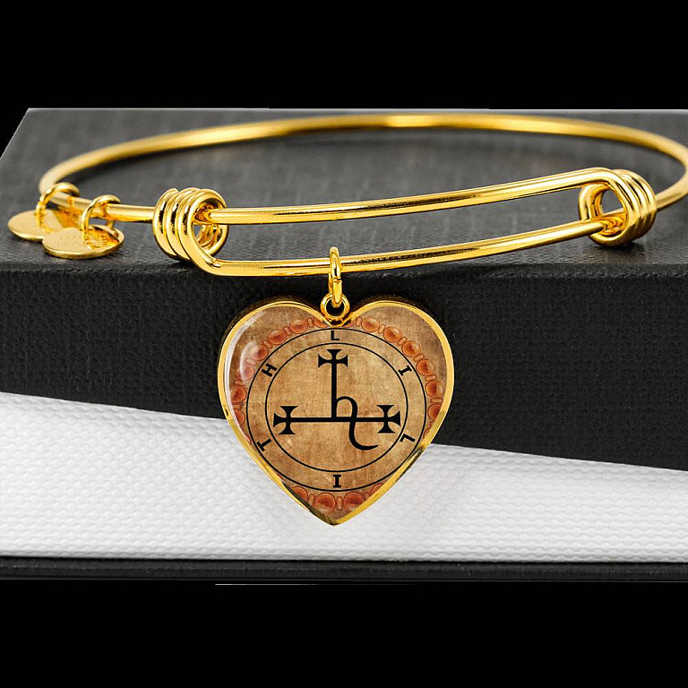 Sigil of Lilith Vintage Necklace Lilith Sigil Seal Heart Pendant Necklace - Bangle