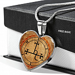 Sigil of Lilith Vintage Necklace Lilith Sigil Seal Heart Pendant Necklace - Bangle