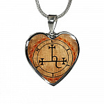 Sigil of Lilith Vintage Necklace Lilith Sigil Seal Heart Pendant Necklace - Bangle