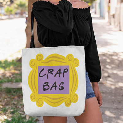 Crap Bag All Over Print Tote Bag - Shoulder Bag - Reusable Grocery Shopping Bag - Funny Friend Tote Bag